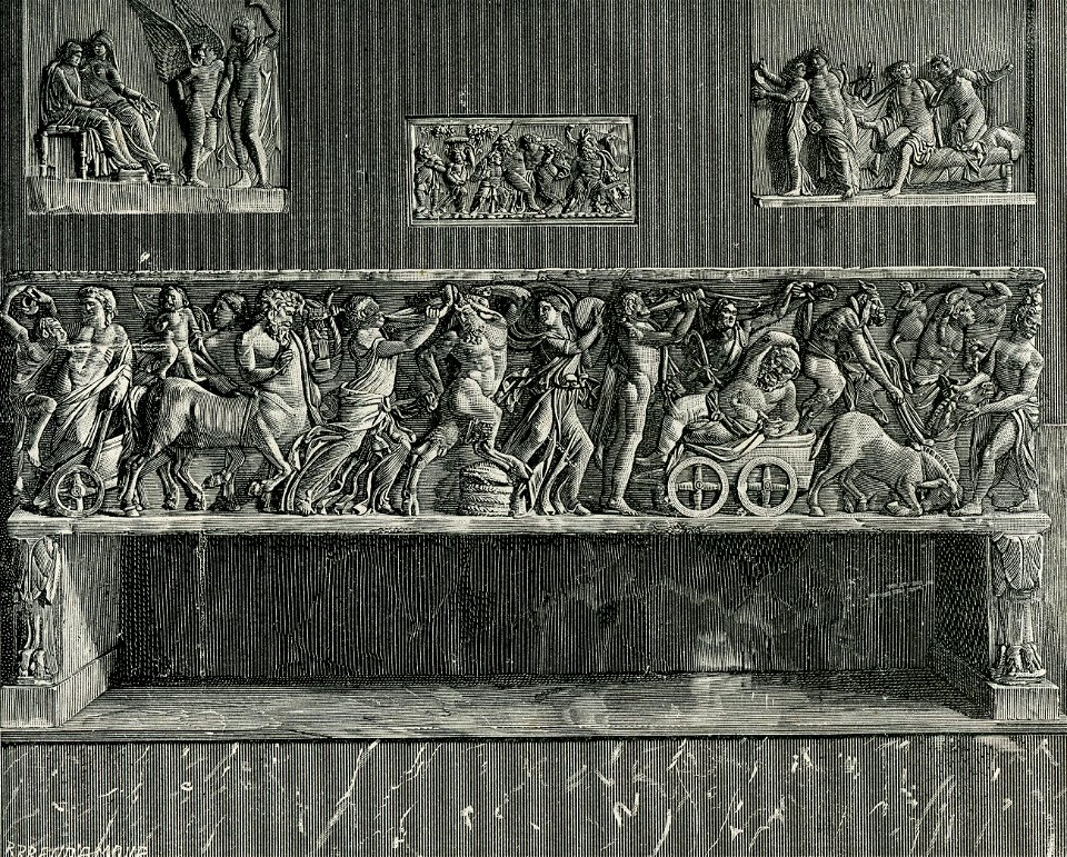 Napoli Museo Nazionale sarcofago rappresentante un Baccanale