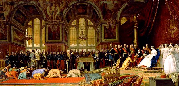 Napoleon III receiving the Siamese embassy. Free illustration for personal and commercial use.