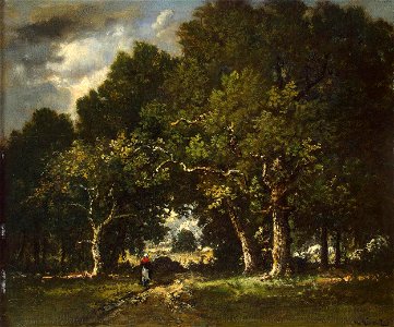 Narcisse Virgile Diaz de la Peña - Road in the Wood - WGA6334