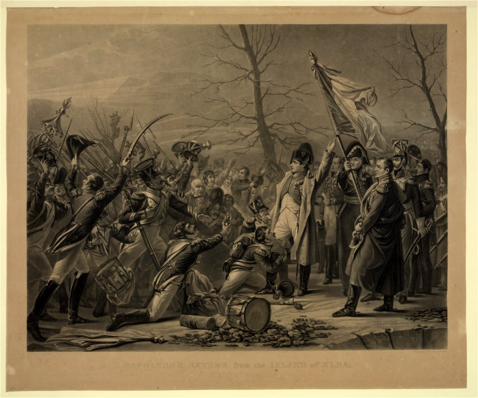 Napoleon's return from the Island of Elba, March 7th 1815 - painted by Steuben ; engraved by Geo. Sanders. LCCN2009633691
