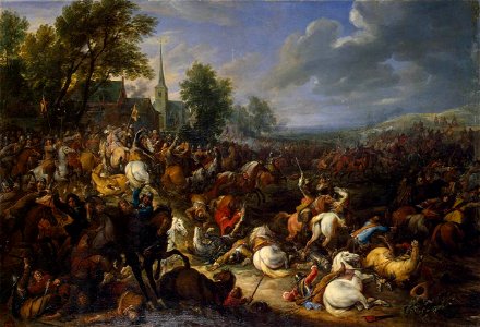 Adam Frans van der Meulen - Cavalry Engagement - WGA15109. Free illustration for personal and commercial use.