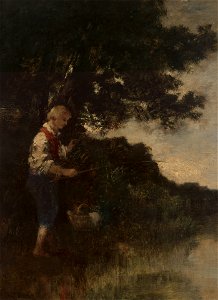 Narcisse Virgile Diaz de la Pena - Boy fishing - 1938.22 - Yale University Art Gallery