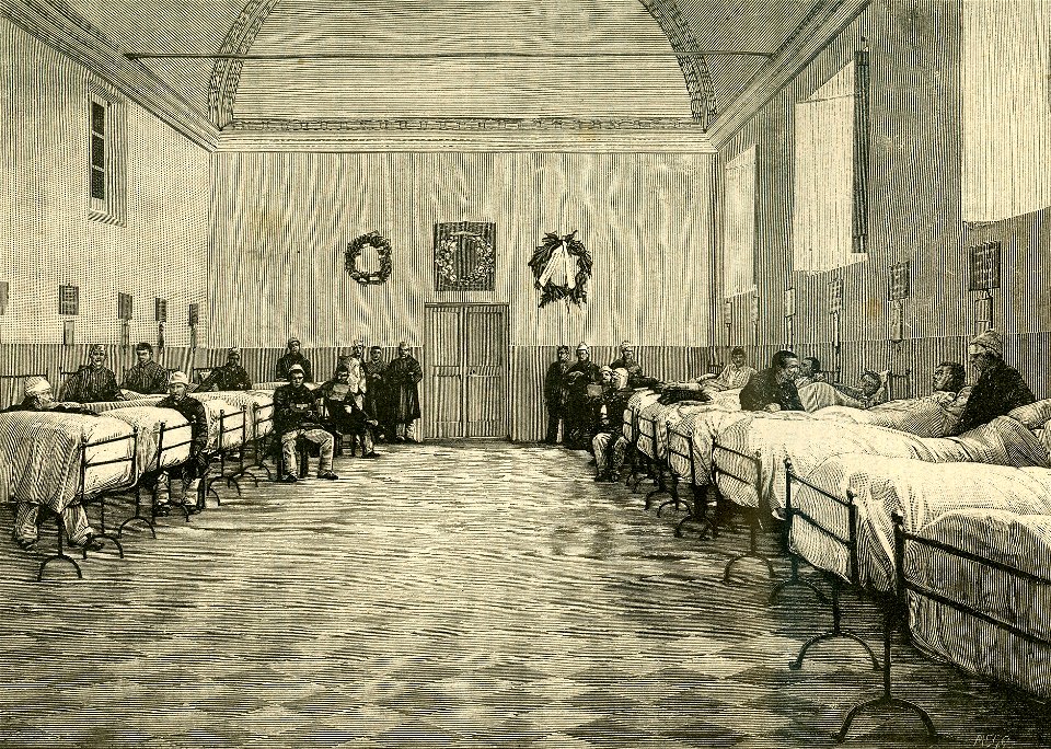Napoli La sala dell’ospedale della Trinità nella quale si trovano i feriti di Dogali