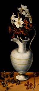 Narcissi, Periwinkle and Violets in a Ewer by Ludger tom Ring (II) Mauritshuis 1212