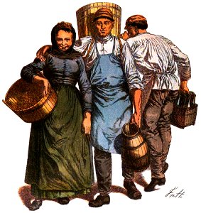 NassTrachtenbuch-T29-Traubenleser und Kellermeister aus dem unteren Rheingau um 1900