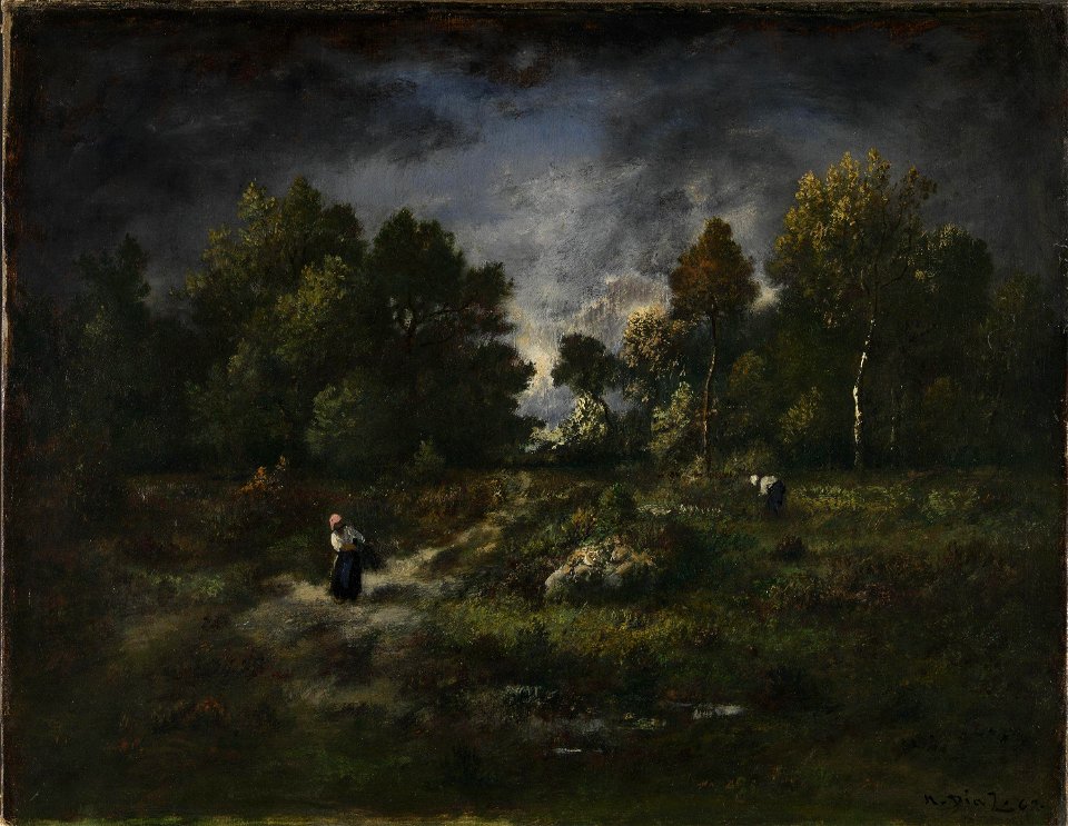 Narcisse Virgile Diaz de la Peña - Faggot Gatherers in a Wooden Landscape - NG.M.03761 - National Museum of Art, Architecture and Design