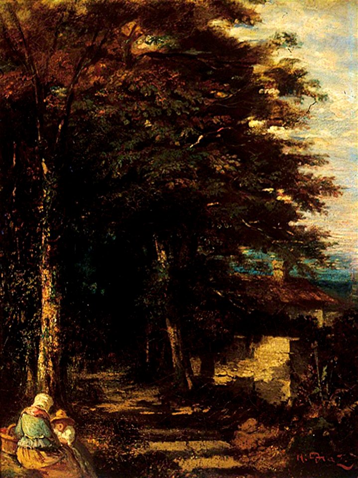 Narcisse Virgile Diaz de la Peña (1807-1876) - Path through Trees - 1953.13.0270 - Leeds Art Gallery