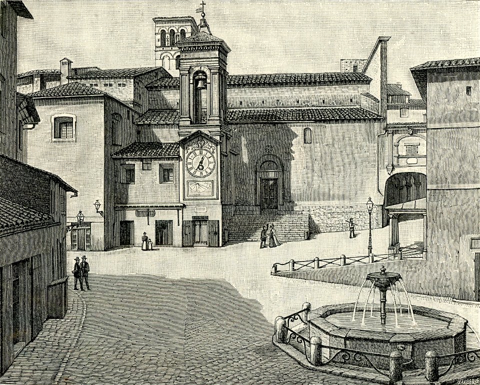 Narni Piazza Garibaldi e fronte laterale del Duomo