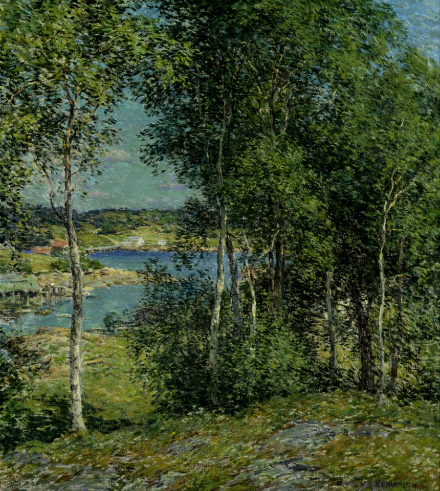 Willard L. Metcalf - A Family of Birches - Google Art Project