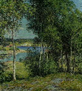 Willard L. Metcalf - A Family of Birches - Google Art Project