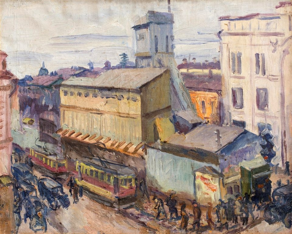 Metro. Kirovskiye Vorota by Aristarkh Lentulov