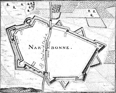 Narbonne fortifications 1657 Zeiller 15233