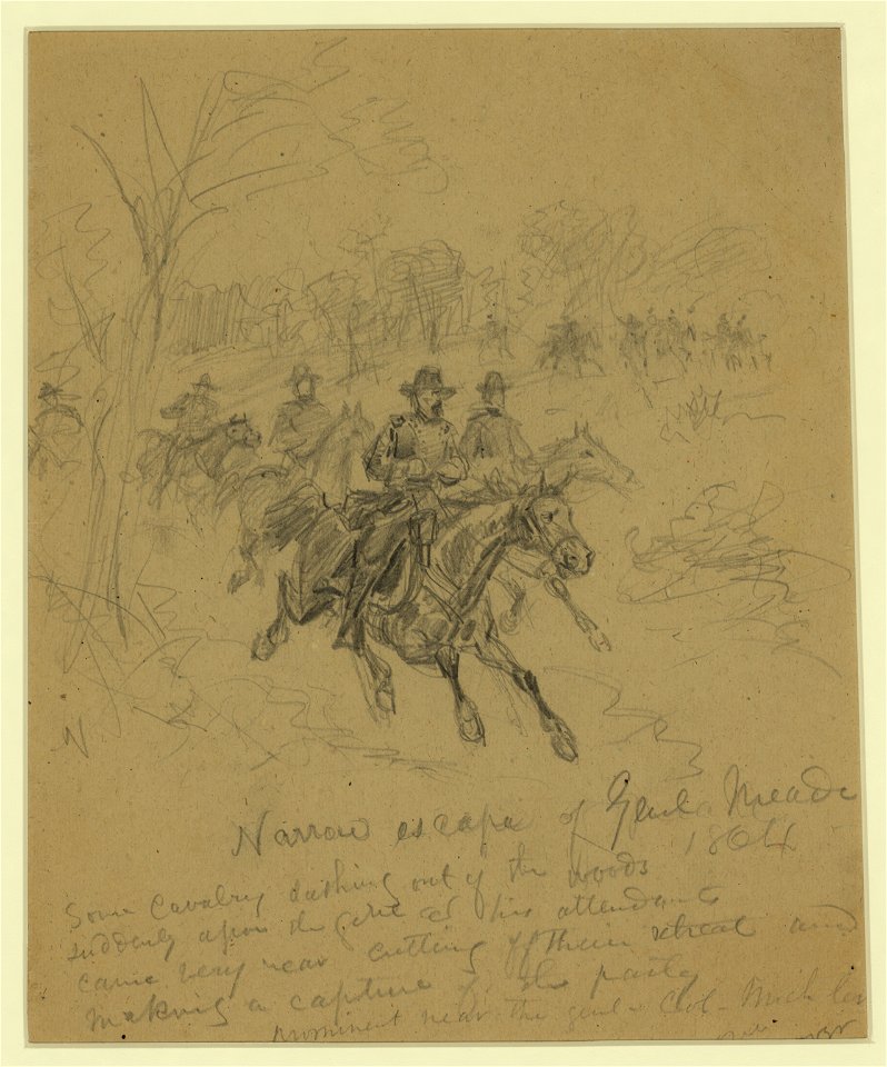 Narrow escape of Genl. Meade 1864 LCCN2004660165