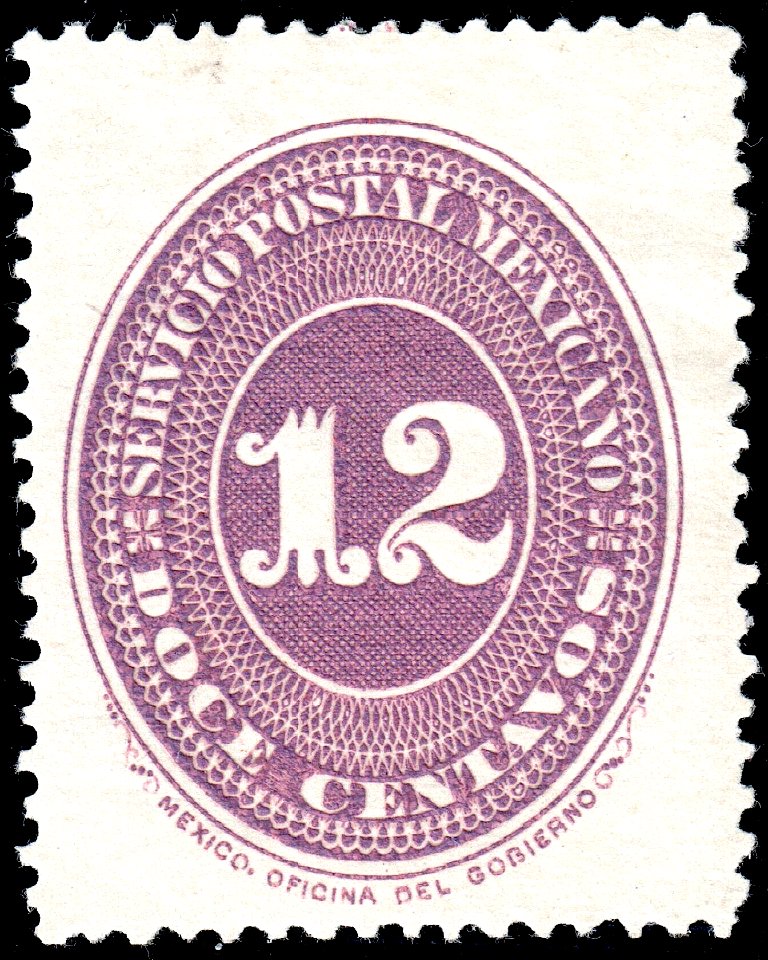 Mexico 1886 12c Sc181 unused