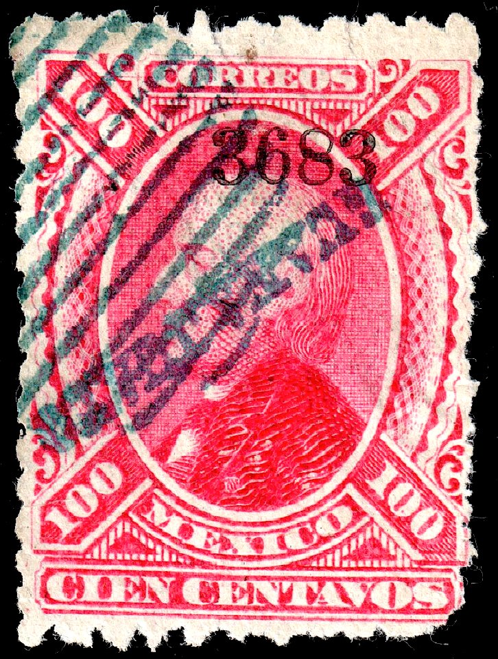 Mexico 1881 100c used Sc122 GUANAJUATO 3683