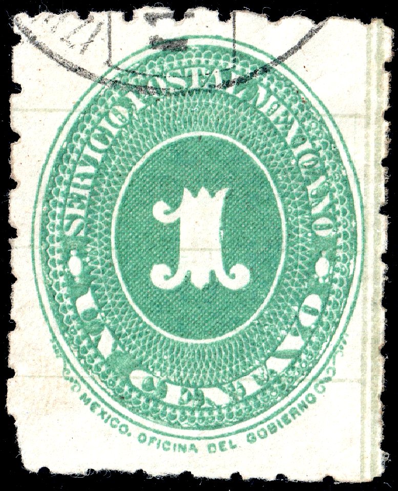 Mexico 1887 1c perf 6 Sc201 used