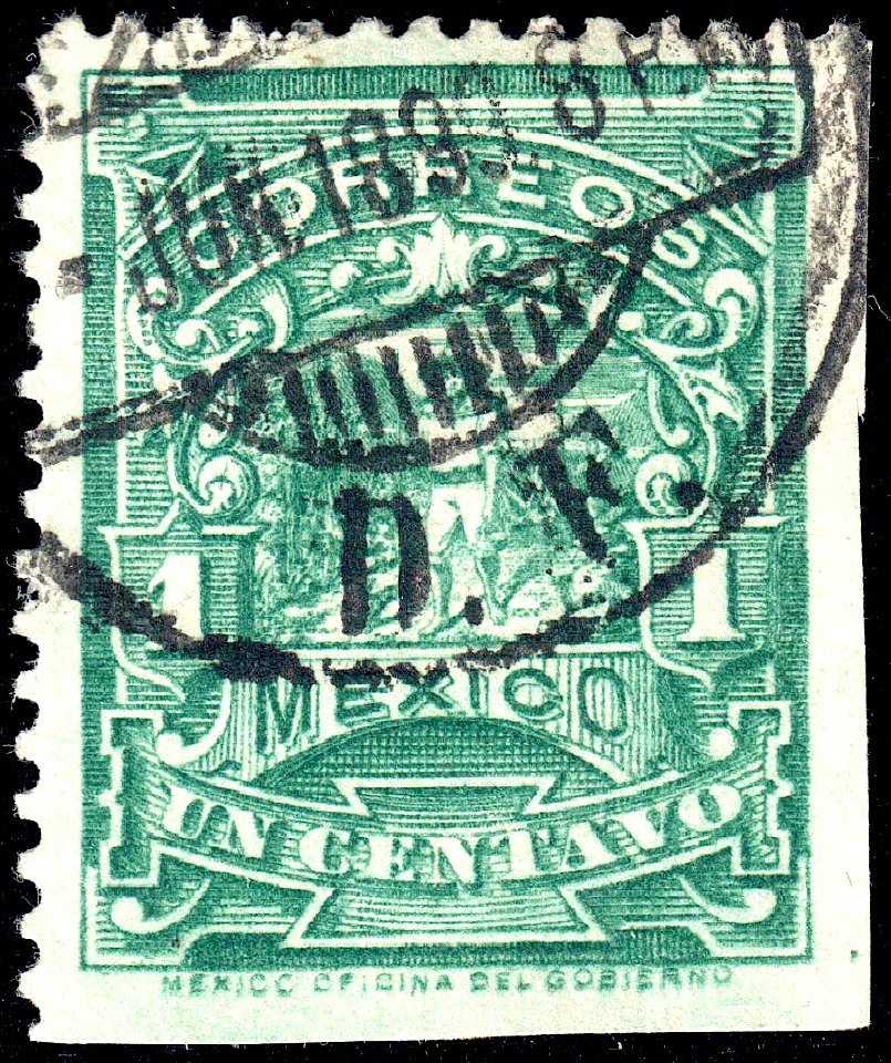 Mexico 1895 1c perf 12 Sc242 used