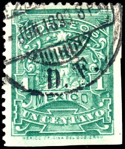 Mexico 1895 1c perf 12 Sc242 used