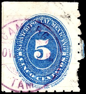 Mexico 1887 5c Sc204 used CAMARGO