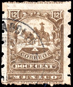 Mexico 1897-1898 12c perf 12x6 Sc273b