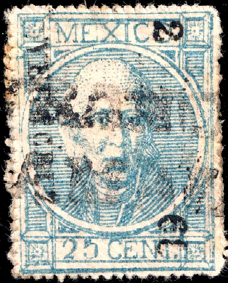 Mexico 1868 25c Sc54 used