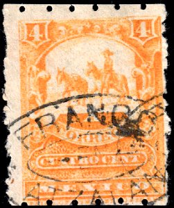 Mexico 1896-97 4c perf 6x12 Sc260b used