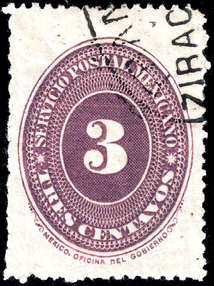 Mexico 1886 3c Sc176 used