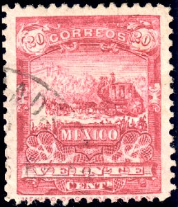 Mexico 1895 20c perf 12 Sc252 used