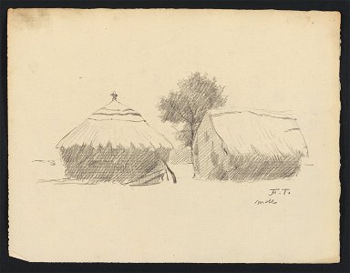 Meule de foin et chaumière drawing by Jean-François Taelemans, R-2009-26381, Prints Department, Royal Library of Belgium