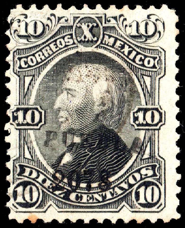 Mexico 1874-80 10c used Sc107 PUEBLA 2078