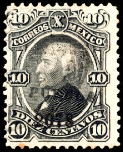Mexico 1874-80 10c used Sc107 PUEBLA 2078