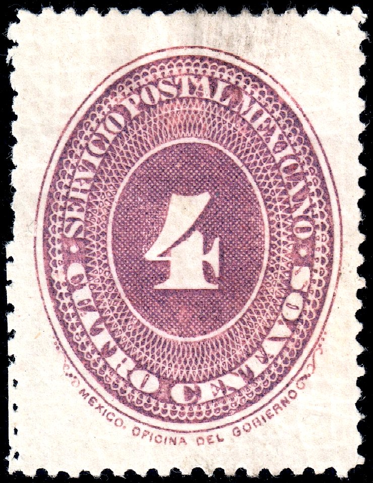 Mexico 1886 4c Sc177 unused