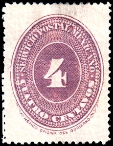 Mexico 1886 4c Sc177 unused