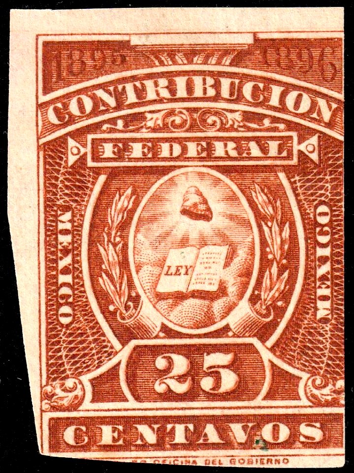 Mexico 1895-1896 revenue federal contribution 121 unused