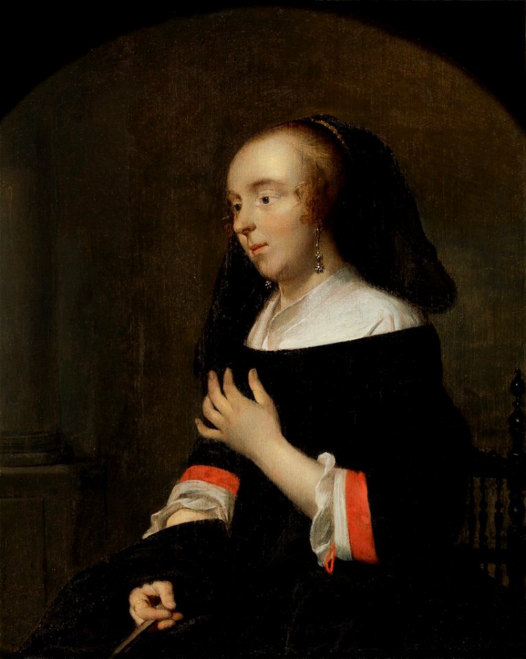 Portrait of the Artist's Wife, Isabella de Wolff by Gabriël Metsu