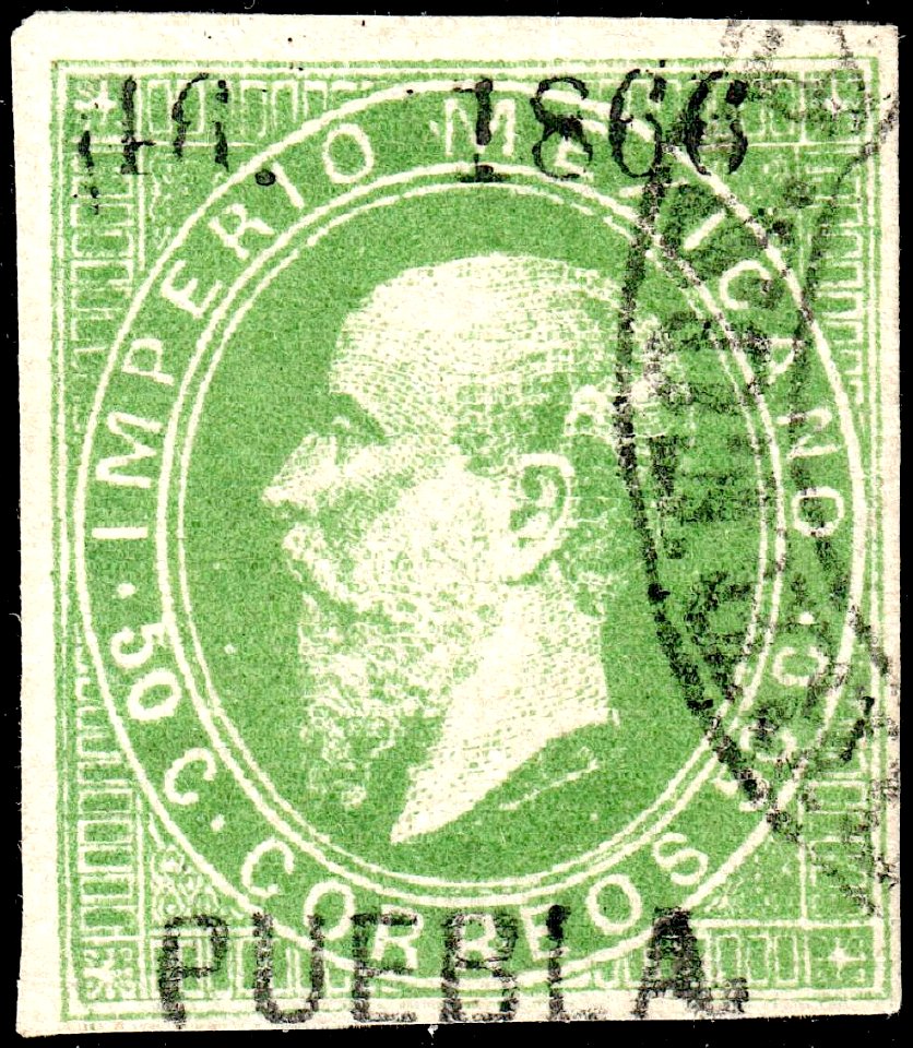 Mexico 1866 50c Sc30 PUEBLA used