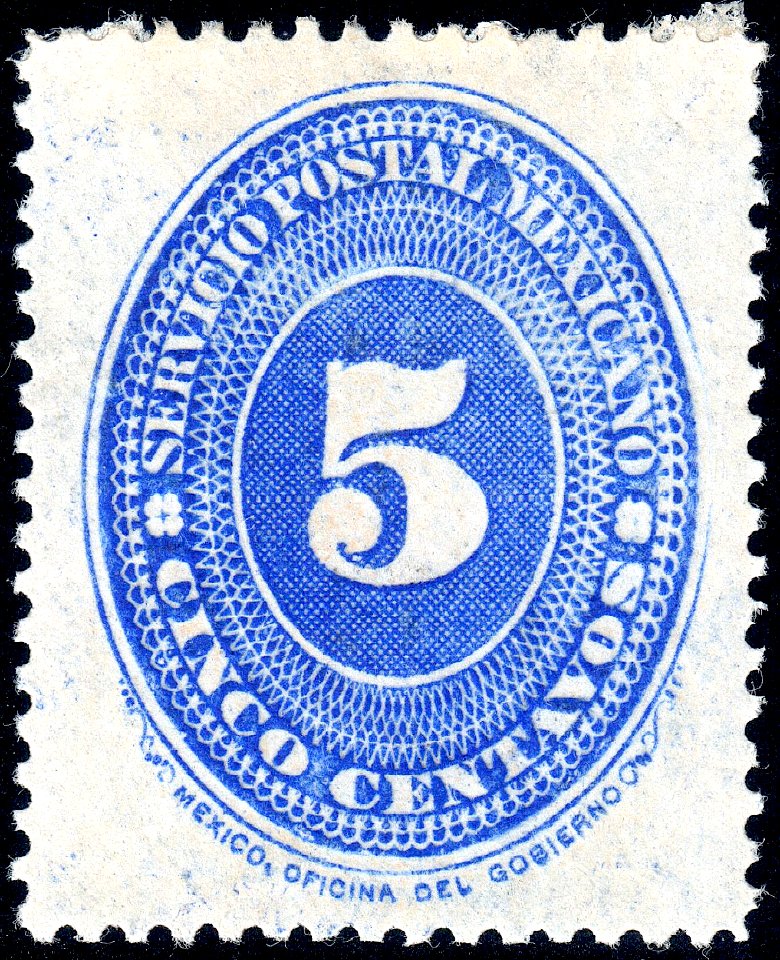 Mexico 1886 5c Sc178 unused