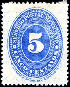 Mexico 1886 5c Sc178 unused