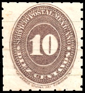 Mexico 1887 10c Sc205 unused