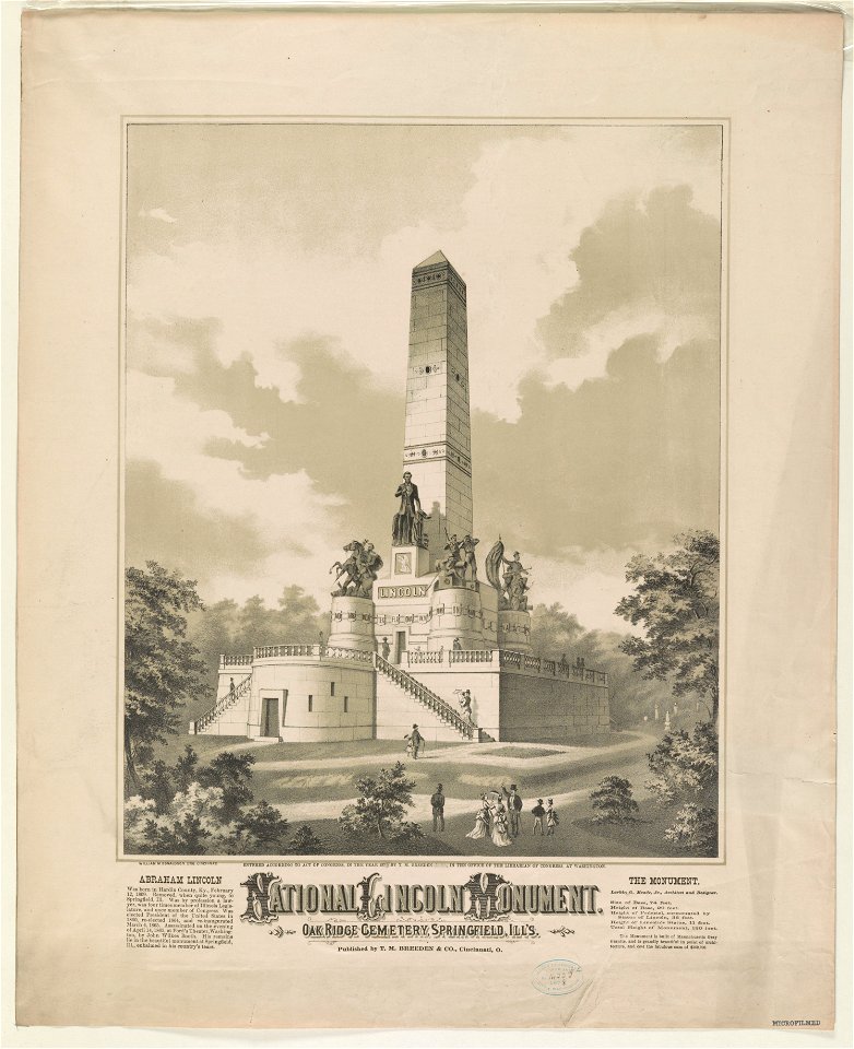 National Lincoln Monument, Oak Ridge Cemetery, Springfield, Ills. - Strobridge & Co. eng. Cincinnati, O. LCCN2017646684