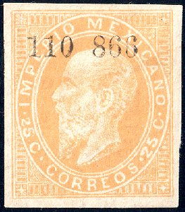 Mexico 1866 25c Sc28 unused