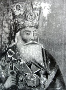 Metropolitan Ioann of Bodbe (1823 fresco - detail)