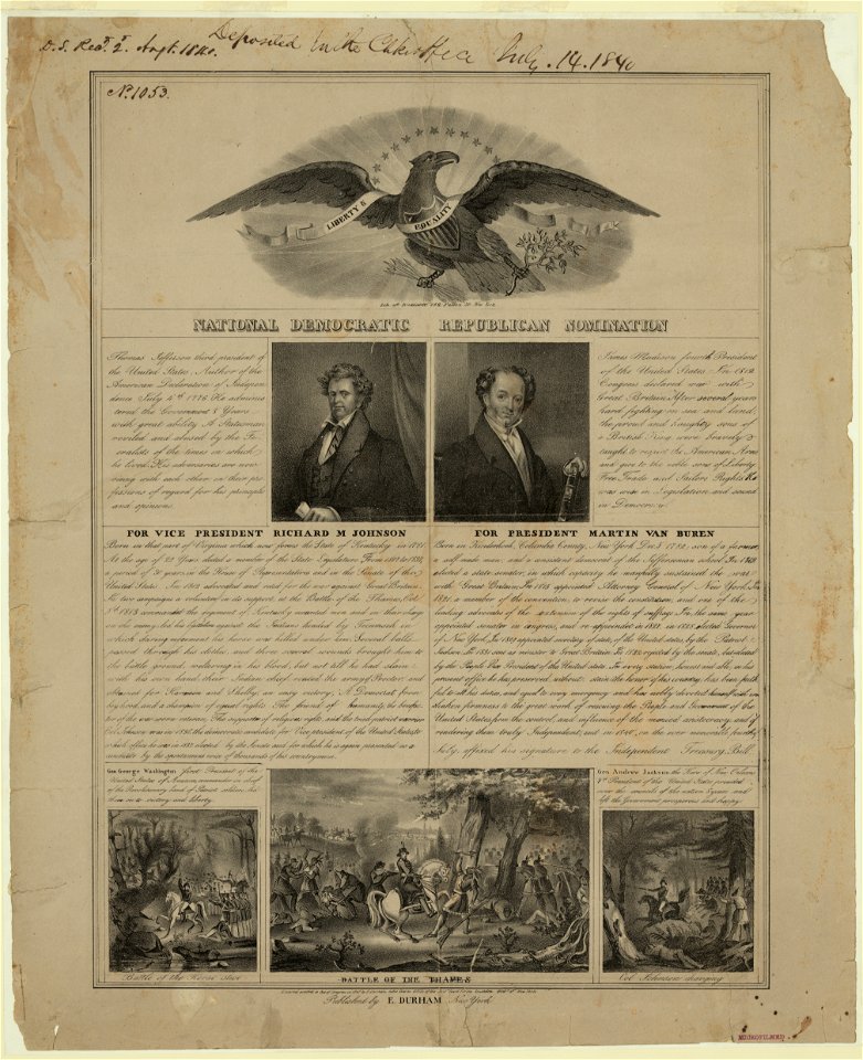 National Democratic Republican nomination - lith. of Endicott, 152 Fulton St., New York. LCCN2003689251