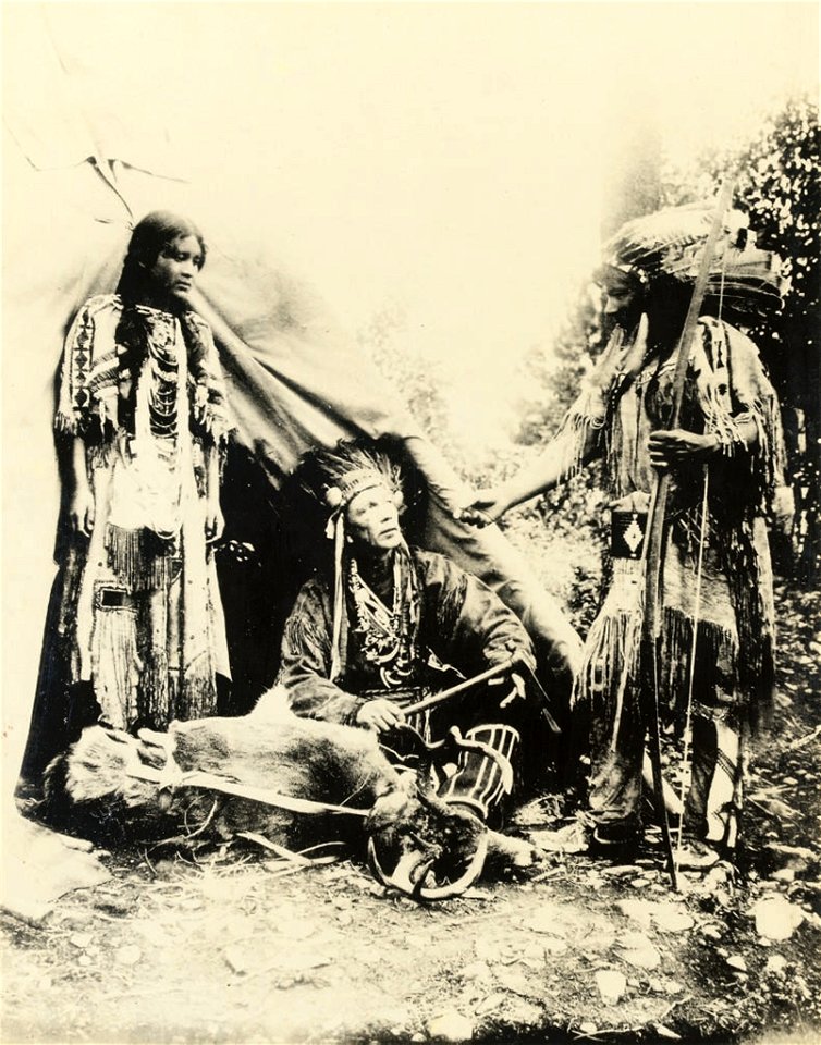 Native American Indians, believed to be from the Ojibway tribe
