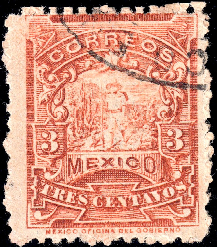 Mexico 1896-97 3c perf 12 Sc259 used