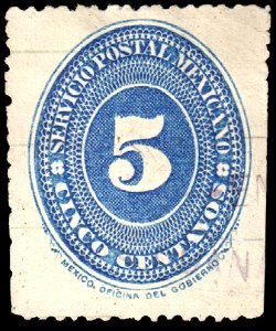 Mexico 1887 5c Sc198 used