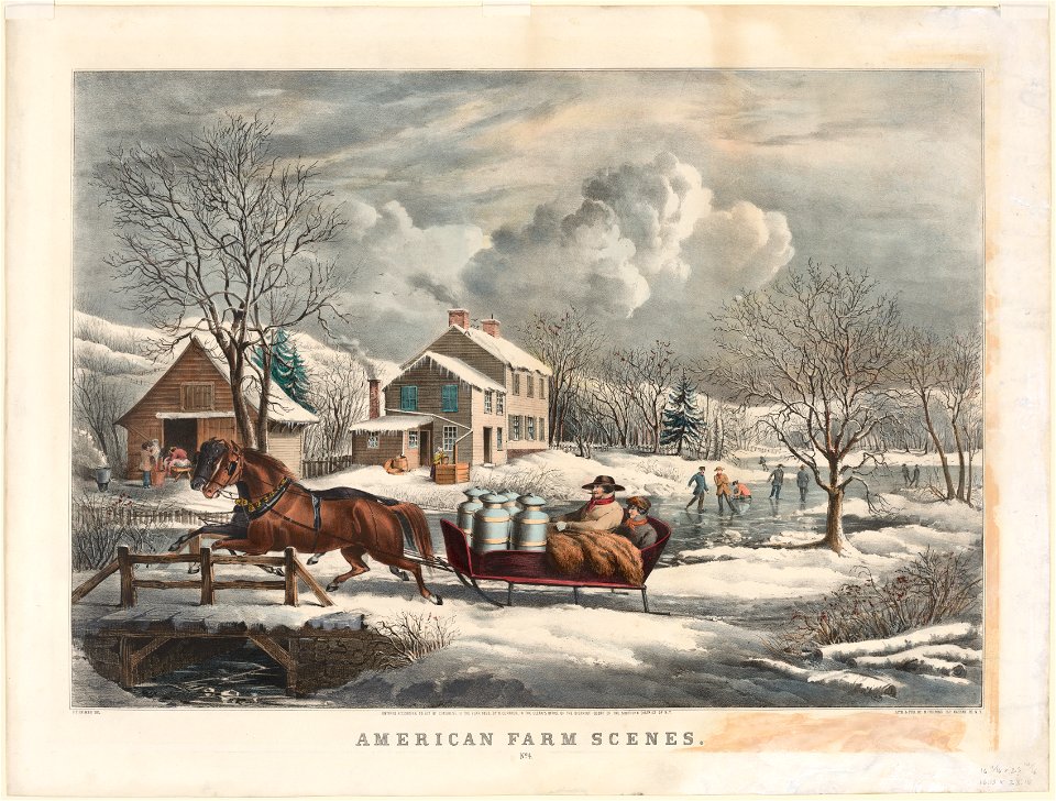 Nathaniel Currier (American, 1813-1888) - American Farm Scenes, Winter - 1965.525 - Cleveland Museum of Art