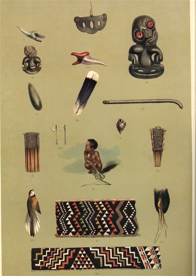 NATIVE ORNAMENTS, &c., The New Zealanders Illustrated, 1847