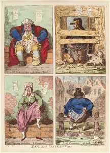 National conveniences by James Gillray. Free illustration for personal and commercial use.