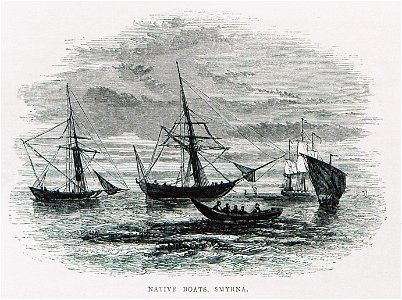 Native boats, Smyrna - Allan John H - 1843